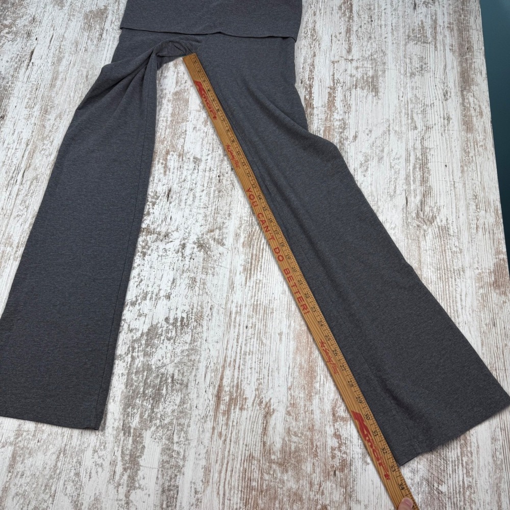 True VTG Y2K Victoria's Secret Yoga Pants Foldover Waist I Heart PINK Flare Sz M - Picture 6 of 9